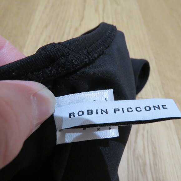 ROBIN PICCONE Ava Knot Bikini Top in Black Minimalist Stretch Preppy - Size XS - Picture 13 of 14